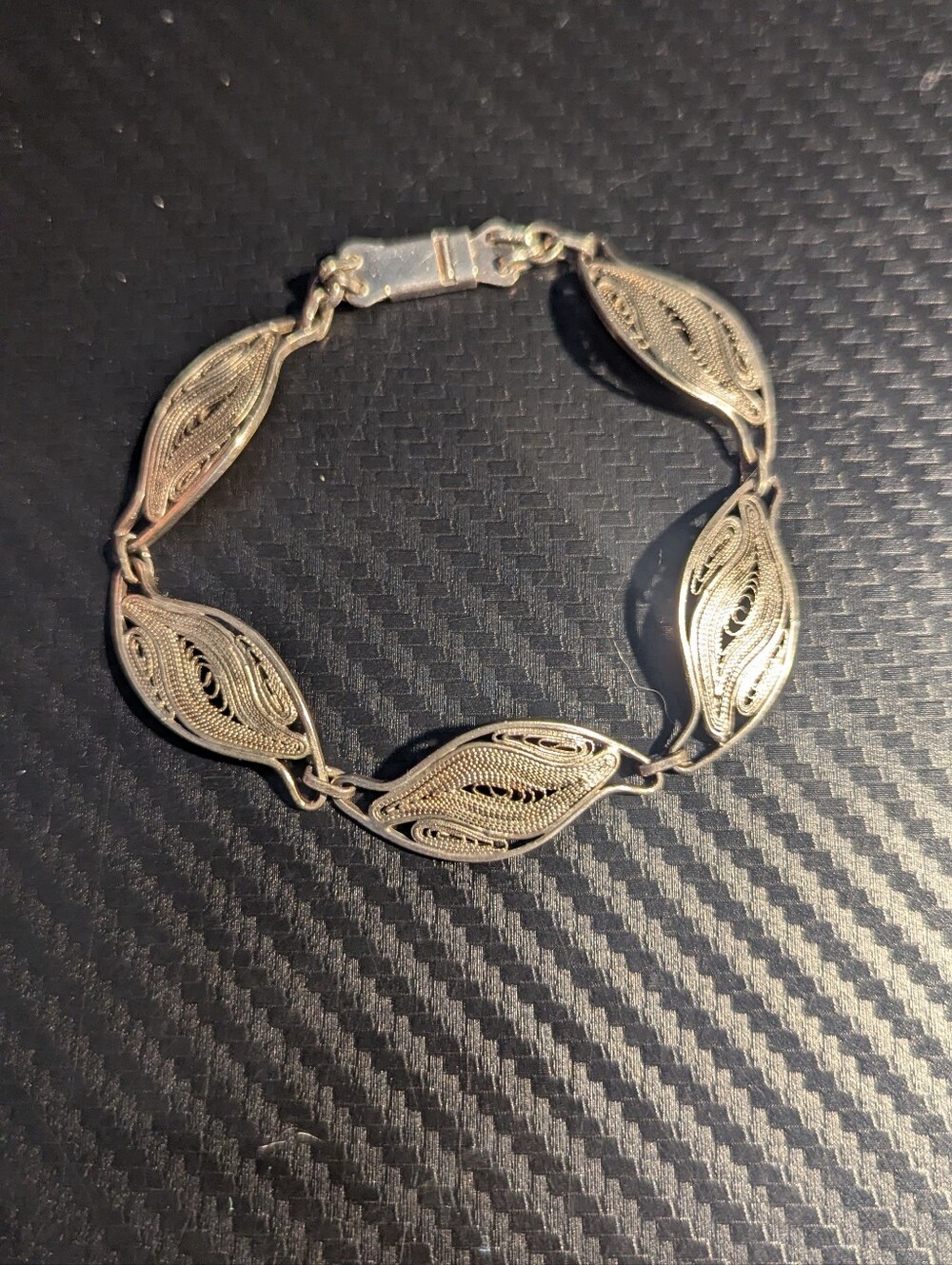 Vintage Victorian Filigree Bracelet Sterling Silver Ornate Bangle Bracelet, Deli